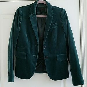J. Crew Velvet Schoolboy Blazer Forest Green